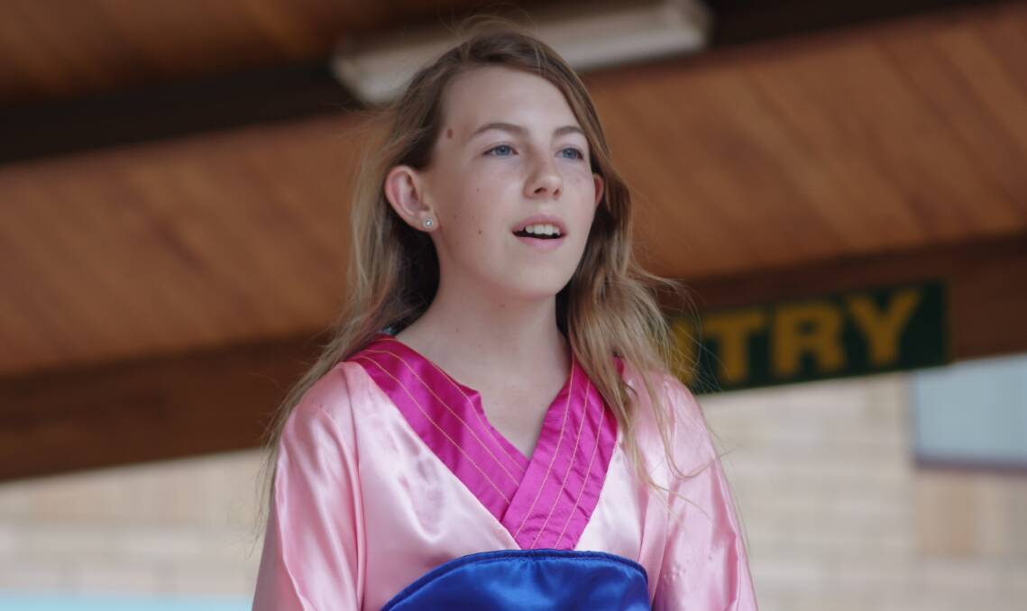 Cowra High School, Jade Blinman, pictured here performing at the Festival of International Understanding, has been awarded a "Proudly Public!" Celebrating Excellence in Public School scholarship. 
