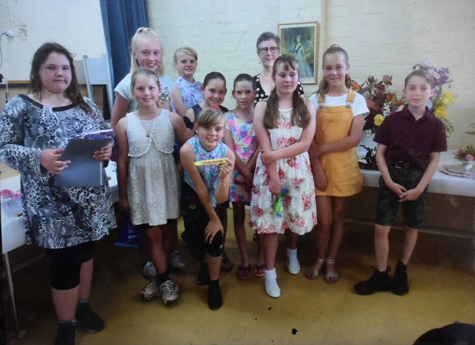 The children who provided the entertainment at Morongla for the annual Red Cross Flower Show.