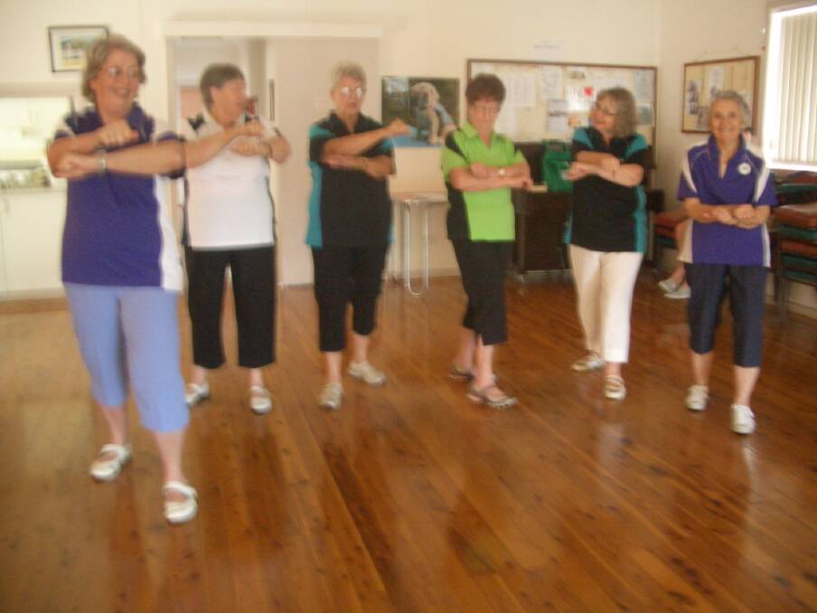 Some Tai Chi participants left to right Robyn Ambachtsheer, Judy Fazarri, Helen Moon, Colleen Hogwood, Bev Rolfe and Norma Masters
