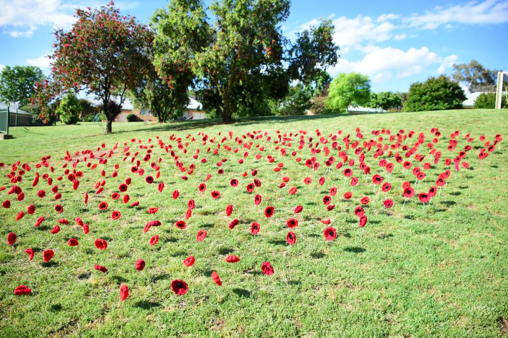 Cowra Retirement Village residents created more than 650 poppies for Remembrance Day. 