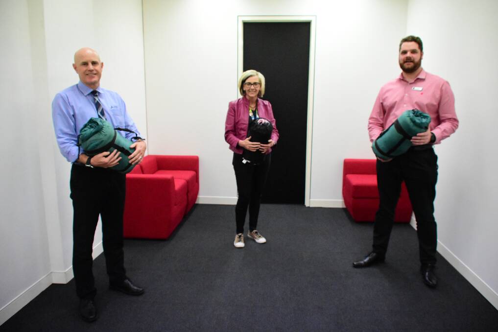 Cowra Council General Manager, Paul Devery, Cowra Information and Neighbourhood Centre CEO, Fran Stead and Cowra Business Chamber President, Jordan Core. 