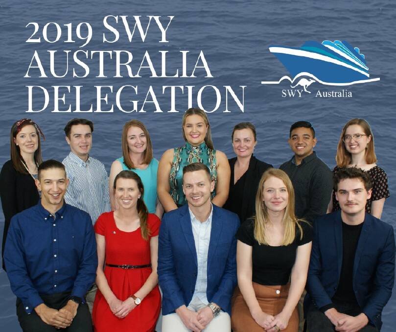 Cowra's Catherine Gorham (front row, second from left) will be representing Australia at the Ship for World Youth Leaders Program. 