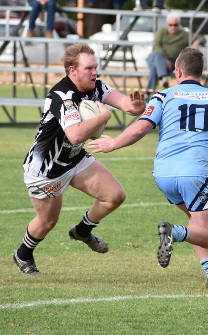 Blake Tidswell in action for the Magpies during their 2018 season. 