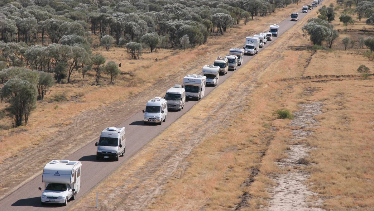 THE LONG RUN: People from across Australia are being asked to join the attempt to form the world's longest line of recreational vehicles. Photo: Malcolm Street