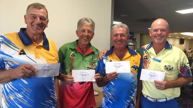 The winning team of Peter Jeffs, Matt Dart, Don Cooper and Ray Emmerson from the South Coast Club of Moruya.