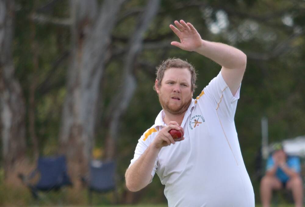 Jackson Moodie, pictured rolling his arm over earlier this season, picked up two wickets and hit 16 runs off four balls to secure the win on Saturday.