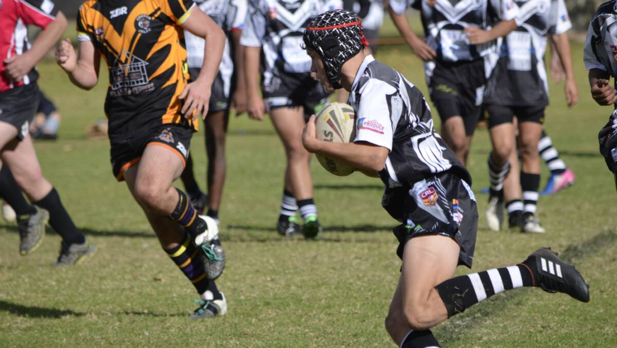 Under-16s fullback Ethan Funnel pictured in action during his side's semi-final loss to CYMS on the weekend.