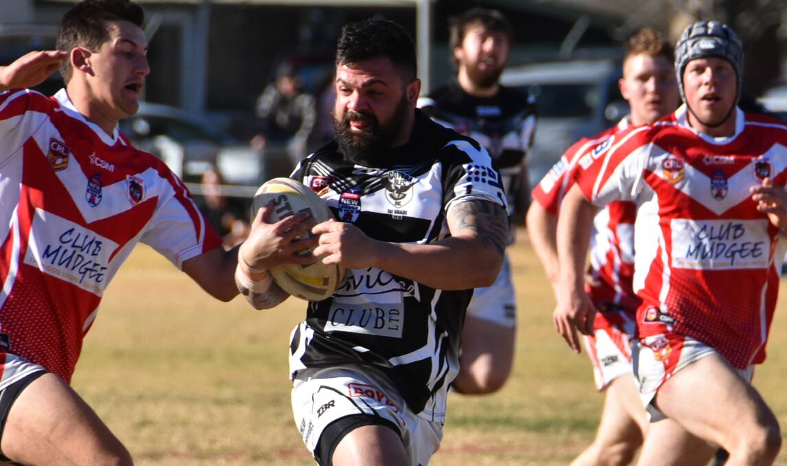 Ben Gunn, pictured in space in Cowra's home game against Mudgee Dragons, is keen to secure a home grand final on Sunday.
