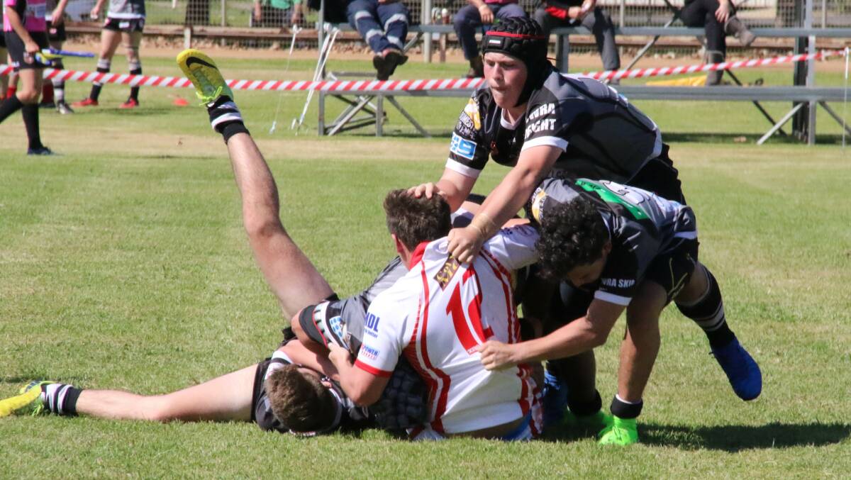 Cowra Magpies under 18s have recorded their first win of this year's Group 10 season edging out the Oberon Tigers 28-22. Photo by John Pangas.