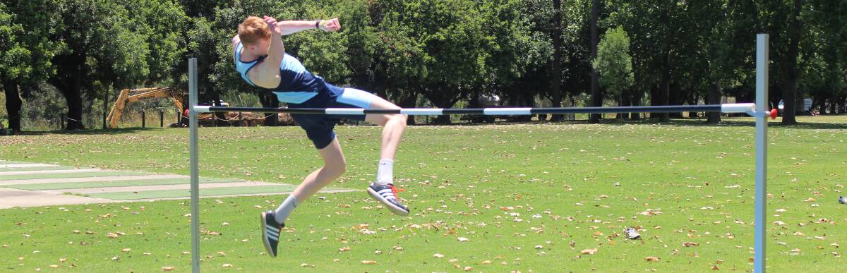 John Terry shows off his high jumps skills at River Park. He cleared more than two metres at the Australian All Schools Championships.