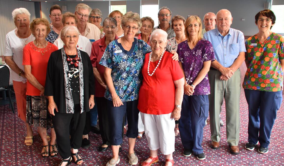 Cowra Hospital Auxiliary members, volunteer drivers and Cowra Hospital staff at the Christmas lunch on Friday.