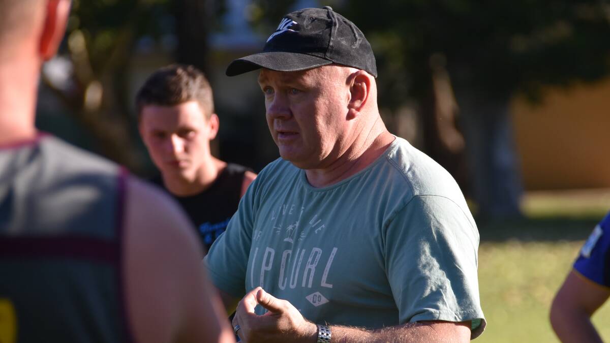 Cowra Magpies coach Steve Sutton pictured at preseason training.