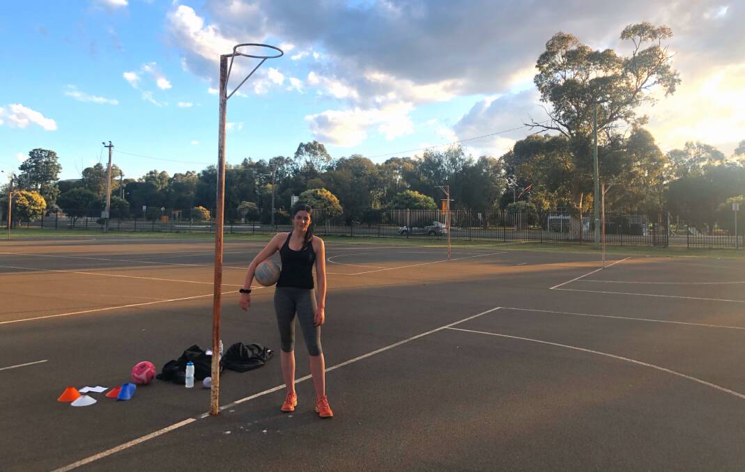 Silver lining: Eliza Perkins says being back in Gunnedah and training on her old courts again has only pushed her to continue to pursue her netball dreams. 