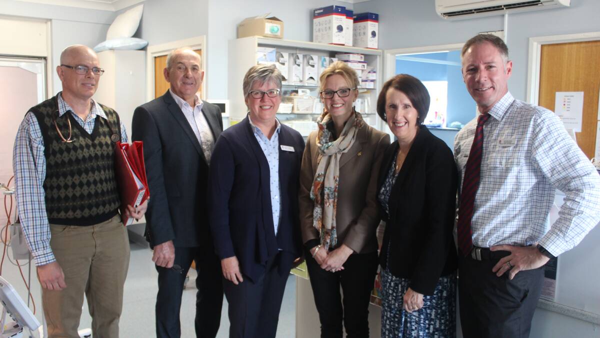 David Richmond, Bill West, Pauline Rowston, Steph Cooke Leslie Williams and Scott McLachlan during their tour of the Cowra Hospital.