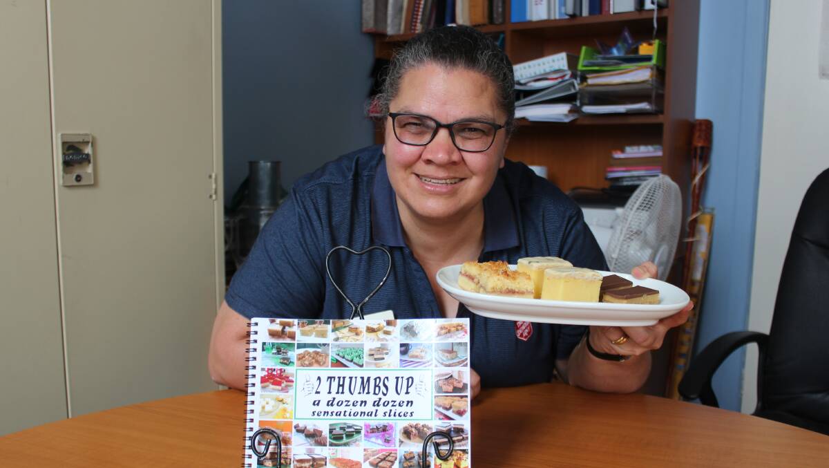 Major Cathryn Williamson's recipes for her award winning slices are available in her current book "2 Thumbs Up".
