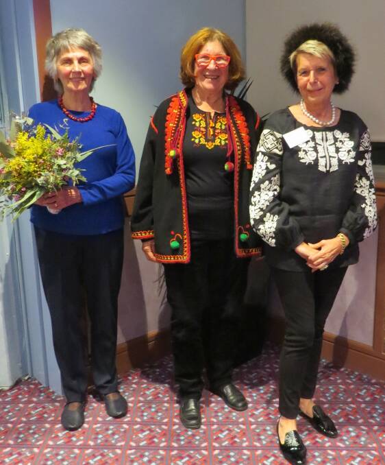 Sonia Groen, Oksana Wainwright and Leishia Bubniuk at the September meeting of Cowra Evening CWA.