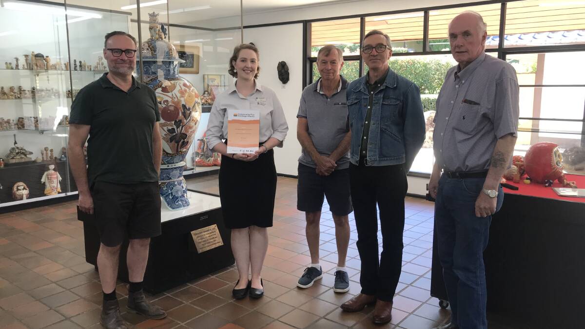 Significance assessor John Petersen with Helen Daly, Bob Griffiths, Darren Mitchell and Tony Mooney during the Cultural Centre's significance assessment earlier in the year.