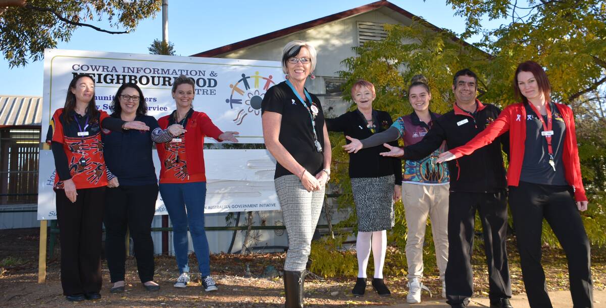 Cowra Information and Neighbourhood Centre CEO Fran Stead with a few members of her team. 