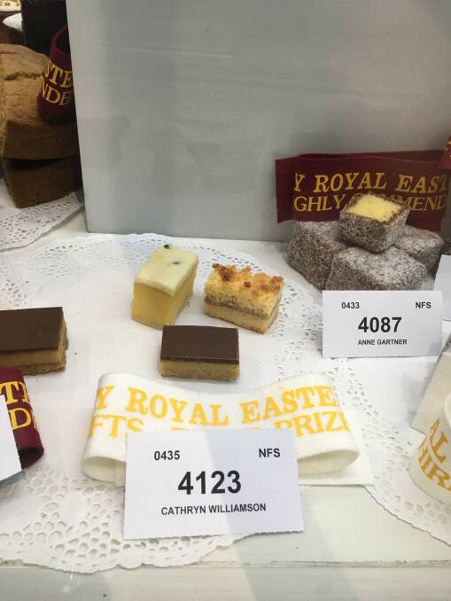 Major Cathryn Williamson's slice on display at the Sydney Royal Easter Show.