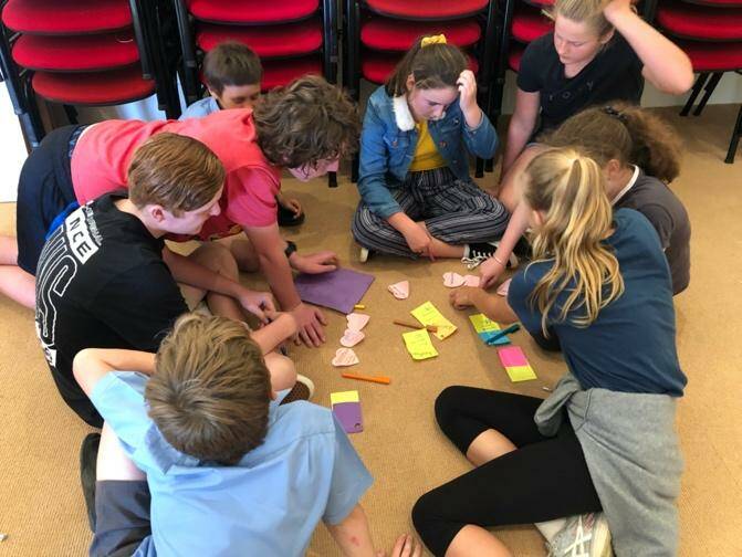 Year 7 students working on what items necessary for survival to buy.