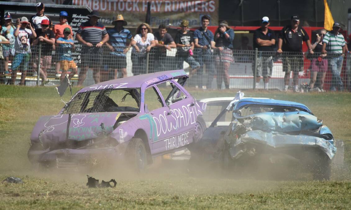 Scenes like this one will be on display at this year's Cowra Show Demolition Derby. Photo supplied.