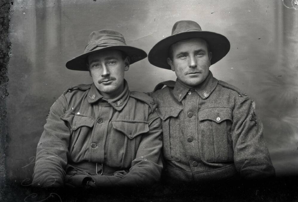 Two soldiers of the 5th Australian Division, November 1916. Courtesy The Kerry Stokes Collection, The Louis and Antoinette Thuillier Collection.
