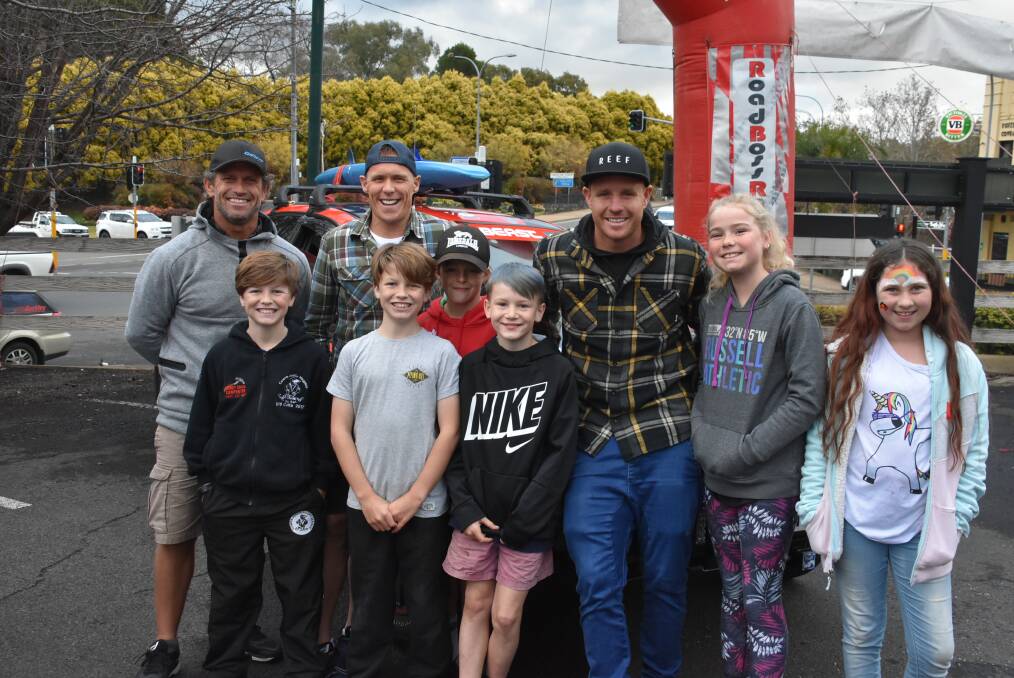 Bondi Rescue's Corey, Reidy and Whippet spending time with some of Cowra's children.