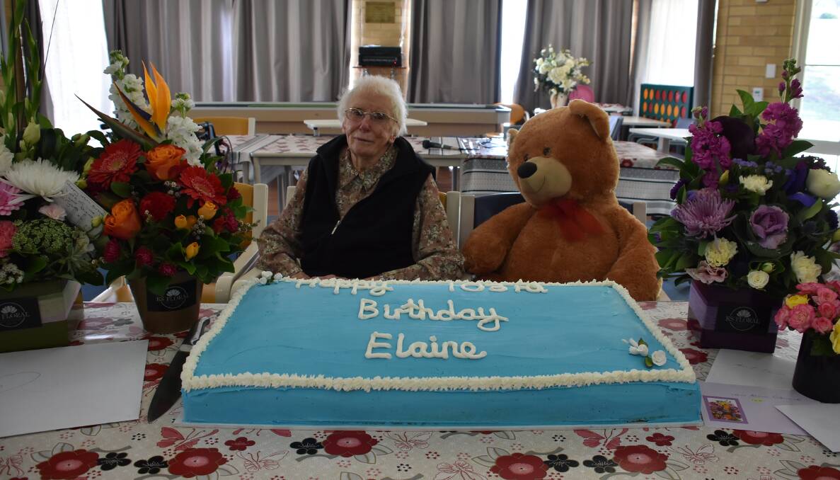  Elaine Clements OAM celebrating her 103rd Birthday.