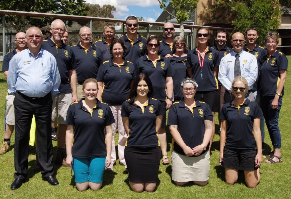 Some of the Cowra High School staff taking part in the school's Movember fundraising.