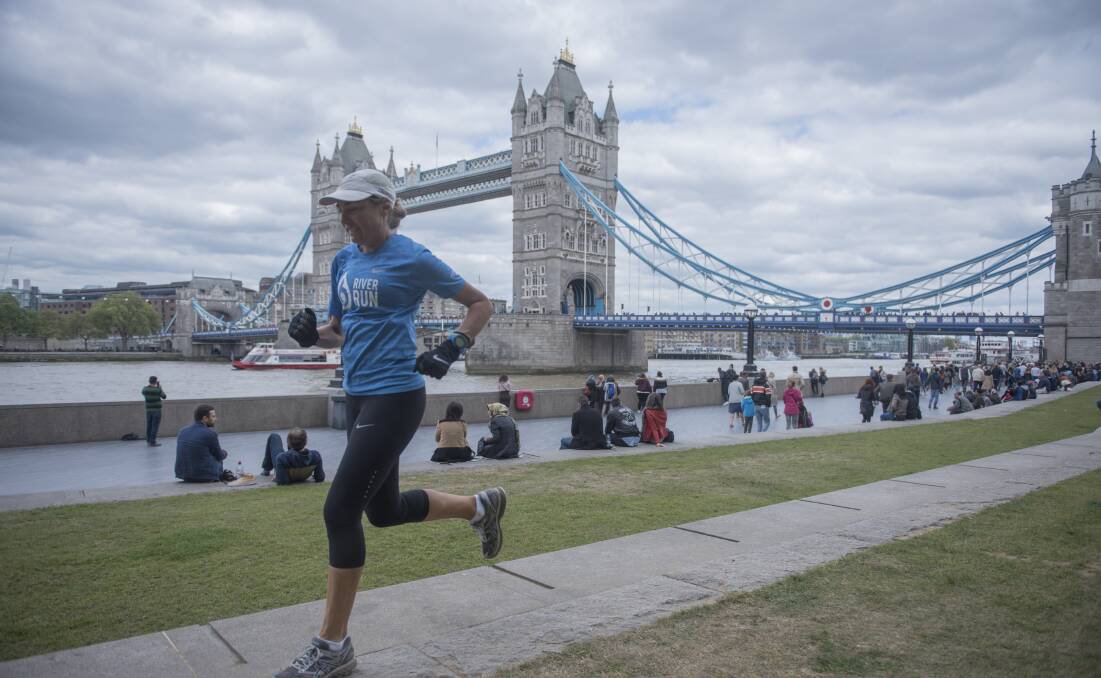  Mina Guli during one of her marathons in London.