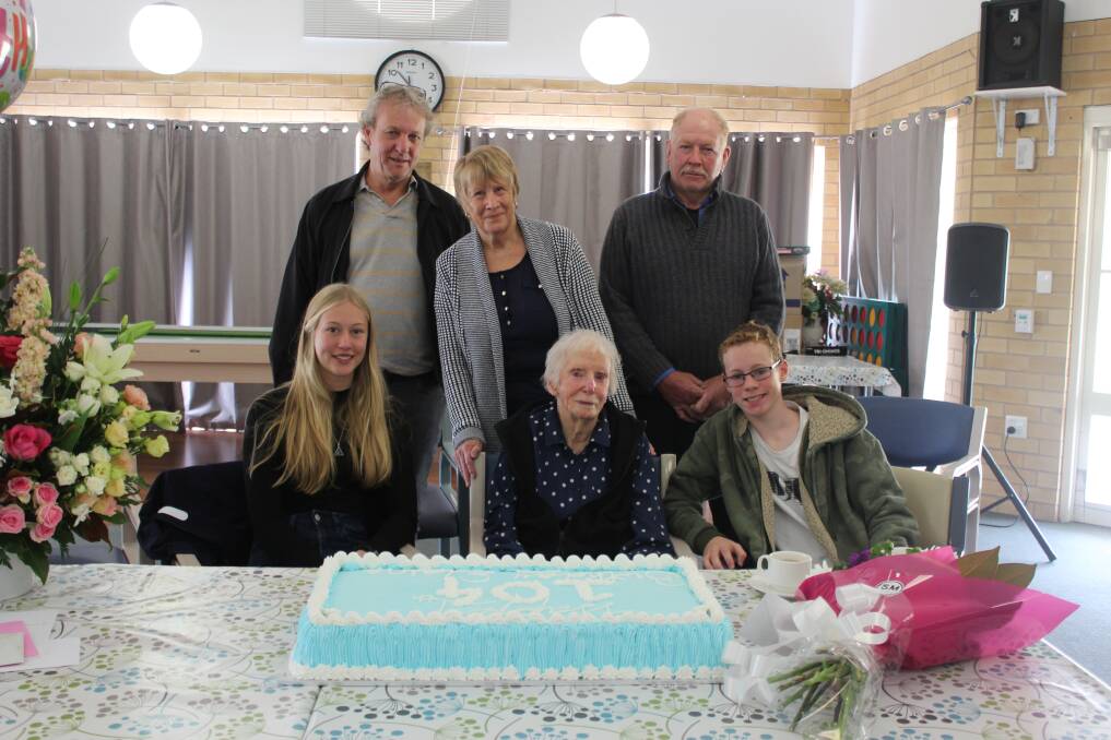 Elaine Clements celebrating her 104th birthday earlier in the year.