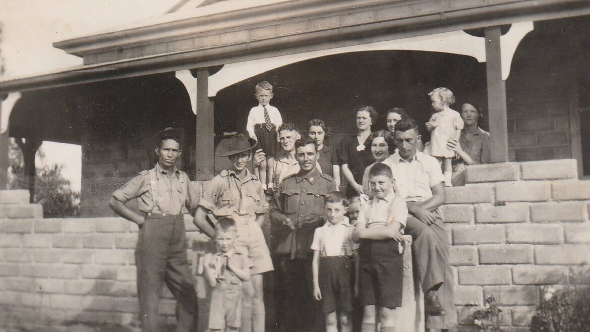 POW camp soldiers with the AMOS family at 'Rockdale', in the days following the Japanese breakout in 1944.