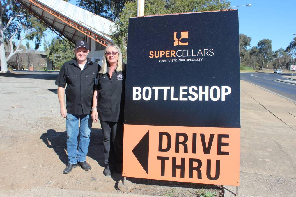 It's back: Brad and Sandi have relaunched the drive through bottle shop. 