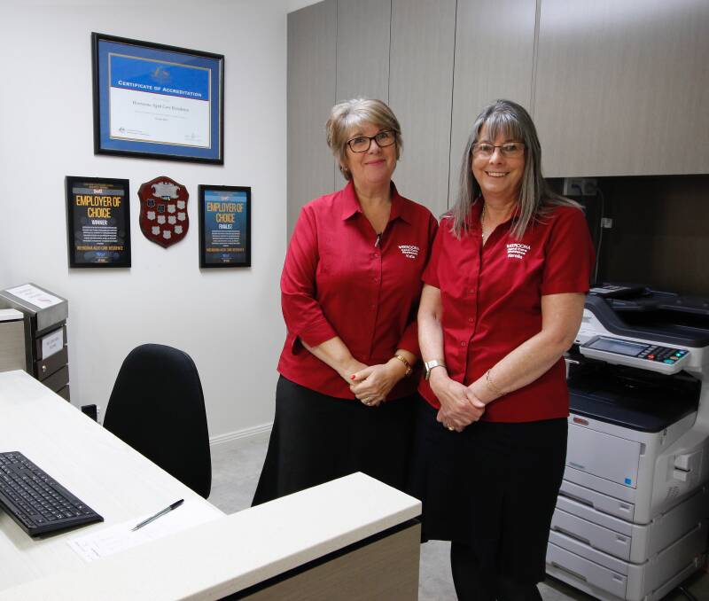 Helping hands: Kate Chew and Narelle Dagg from Weeroona Aged Care Residence have over 35 years combined experience and are available to assist with any of your aged care enquiries. Photo: Supplied.