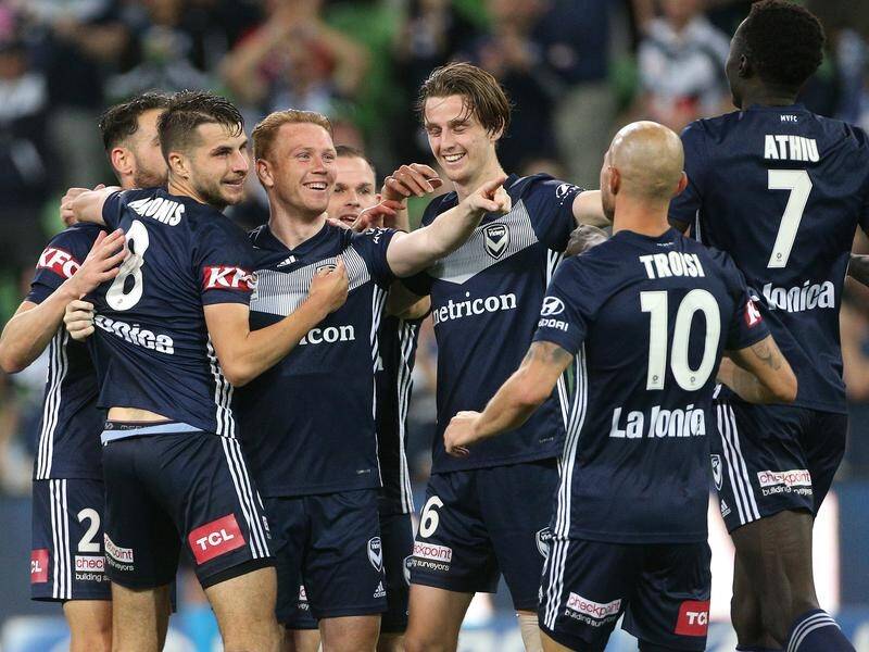 Terry Antonis has played a key role in Melbourne Victory's A-League win over Newcastle Jets.