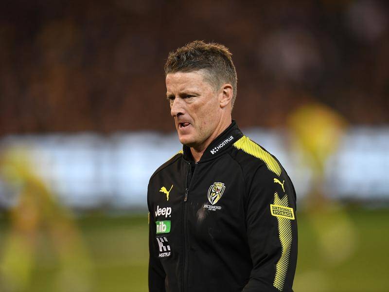 Tigers coach Damien Hardwick was emotional after Richmond's shock loss to Collingwood.