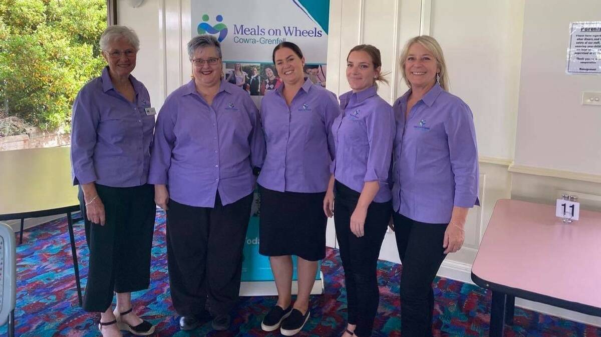 JOIN US: Cowra/Grenfell Meals On Wheels team members Karlene Simeon, Kerry Quin, Louise Donkin, Natalie Makin and Denise Makin. Katie Williams is absent. Picture: SUPPLIED. 