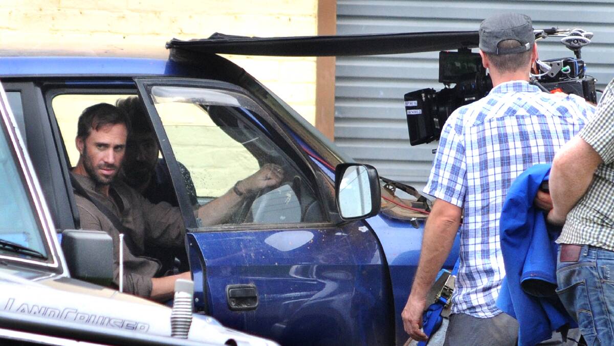 Strangerland filming kicked off in Canowindra on Friday, with actor Joseph Fiennes at the wheel.Photo Steve Gosch/CWD/Fairfax.