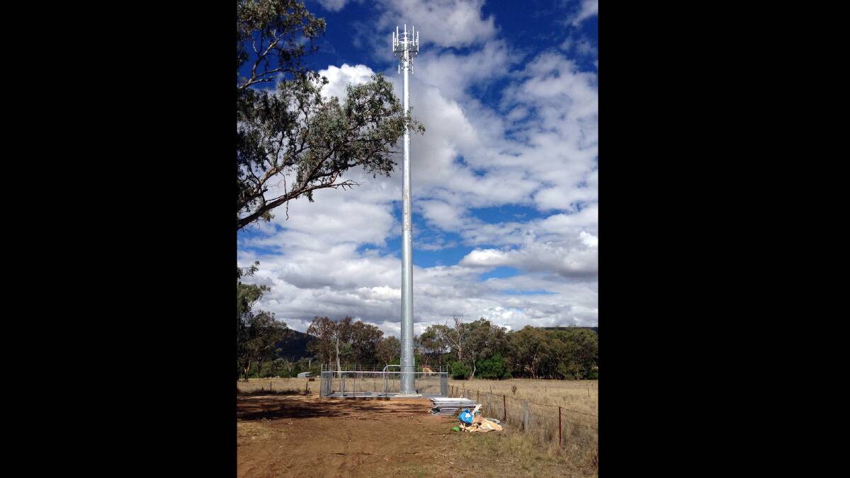 One of the first NBN (National Broadband Network) towers to be erected in the electorate of Hume is at Koorawatha. Once connected, residents and nearby businesses will access internet download speeds of up to 25 megabits per second and upload speeds of up to five megabits per second. Photo taken by Angus Taylor.