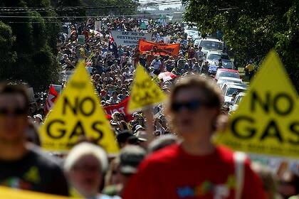 A recent protest against coal seam gas exploration in St. Peters.